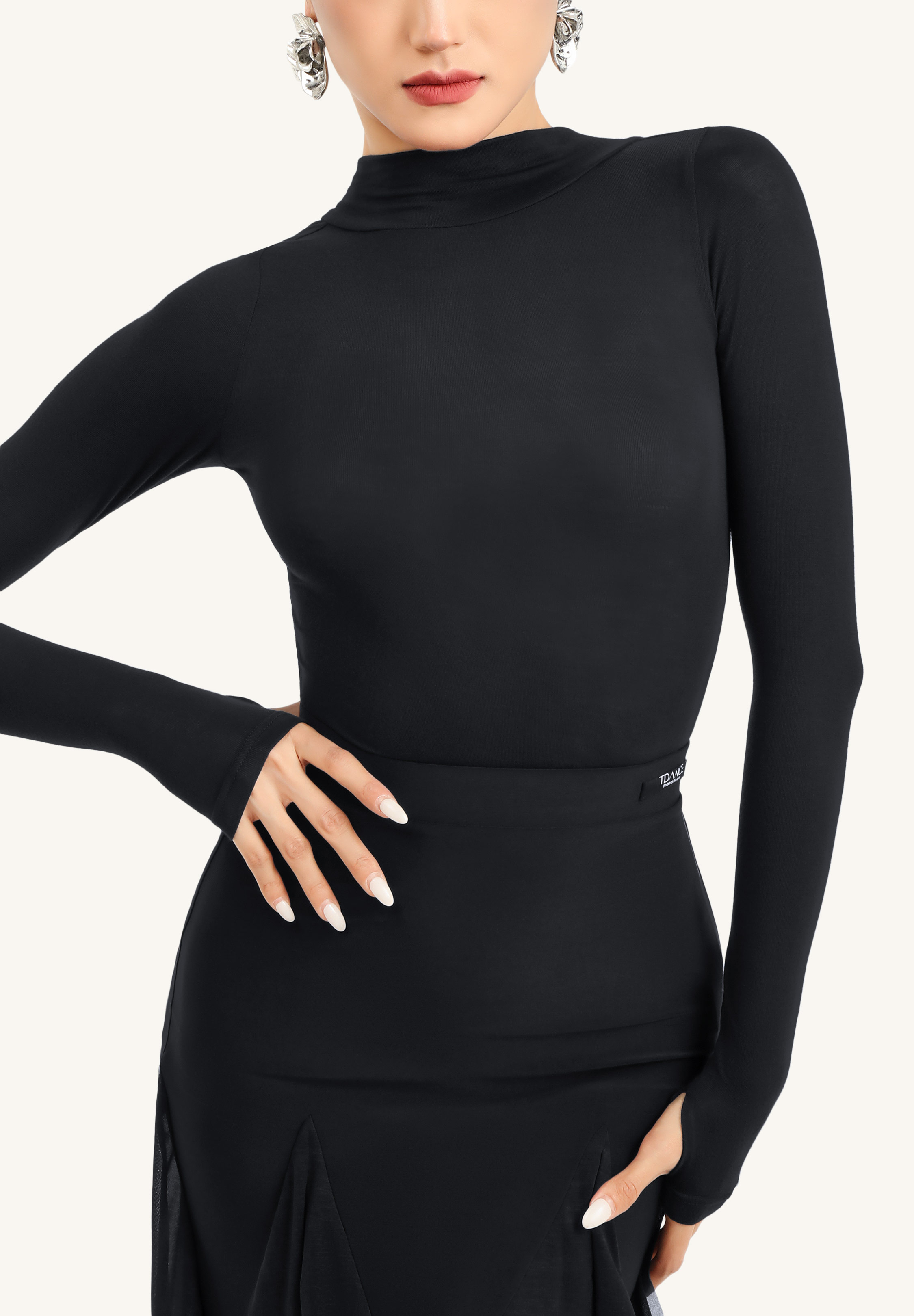 TDANCE Mock Neck Dance Body JM-0051-Black