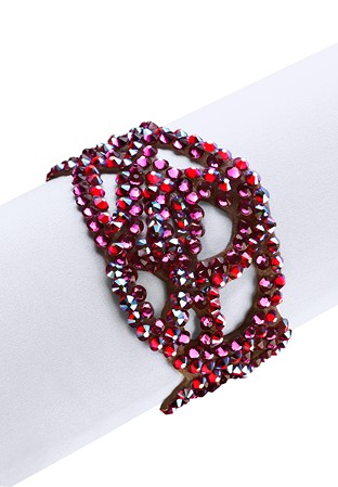 Zdenka Arko Fuchsia & Light Siam AB Rhinestone Dance Bracelet BC11007-25-Fuchsia / Light Siam AB