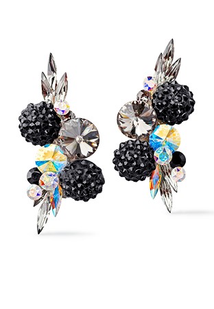 Rhinestone Earring CH64 JTBD-Jet / Black Diamond