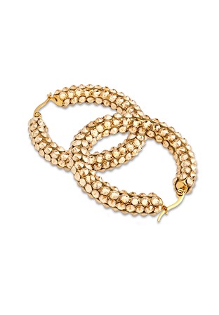 Euphoric Shine Hoop Earrings-M (1.7 x 1.7 inch)-Golden Shadow