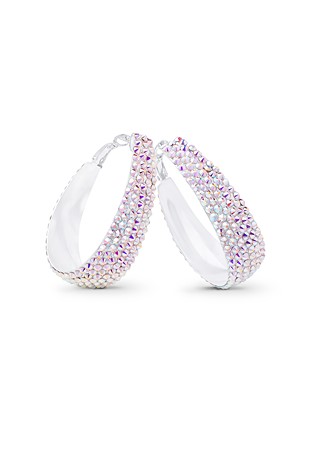 Oval Hoop Earring-Crystal AB