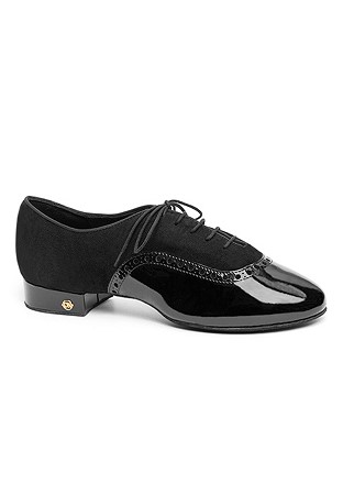 Dance Naturals Redentore Mens Dance Shoes Art. 119-Black Suede/Black Patent