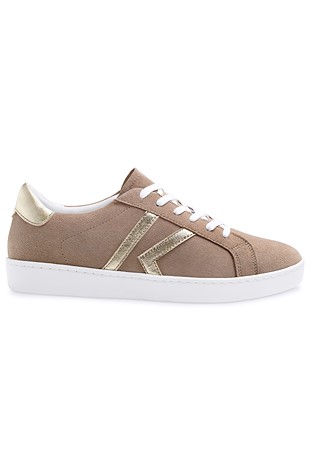 Werner Kern Darcey Ladies Dance Sneakers-Taupe Suede/Platin Chevro