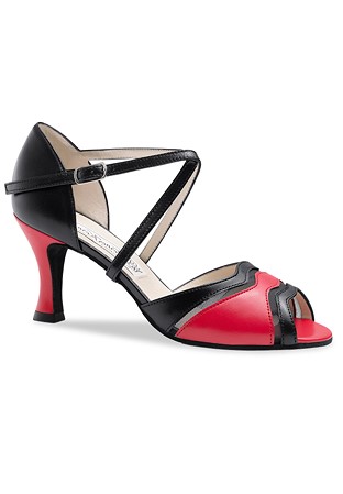 Werner Kern Portia Ladies Latin Shoes-Black/Red Nappa