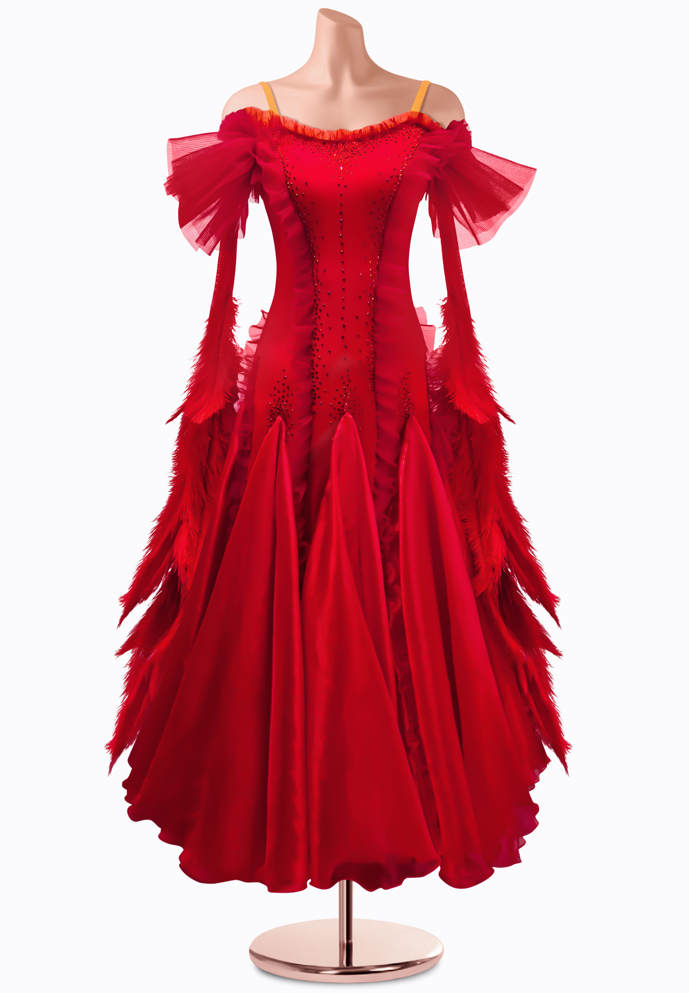 Crimson Fire Ballroom Gown AM-B3472