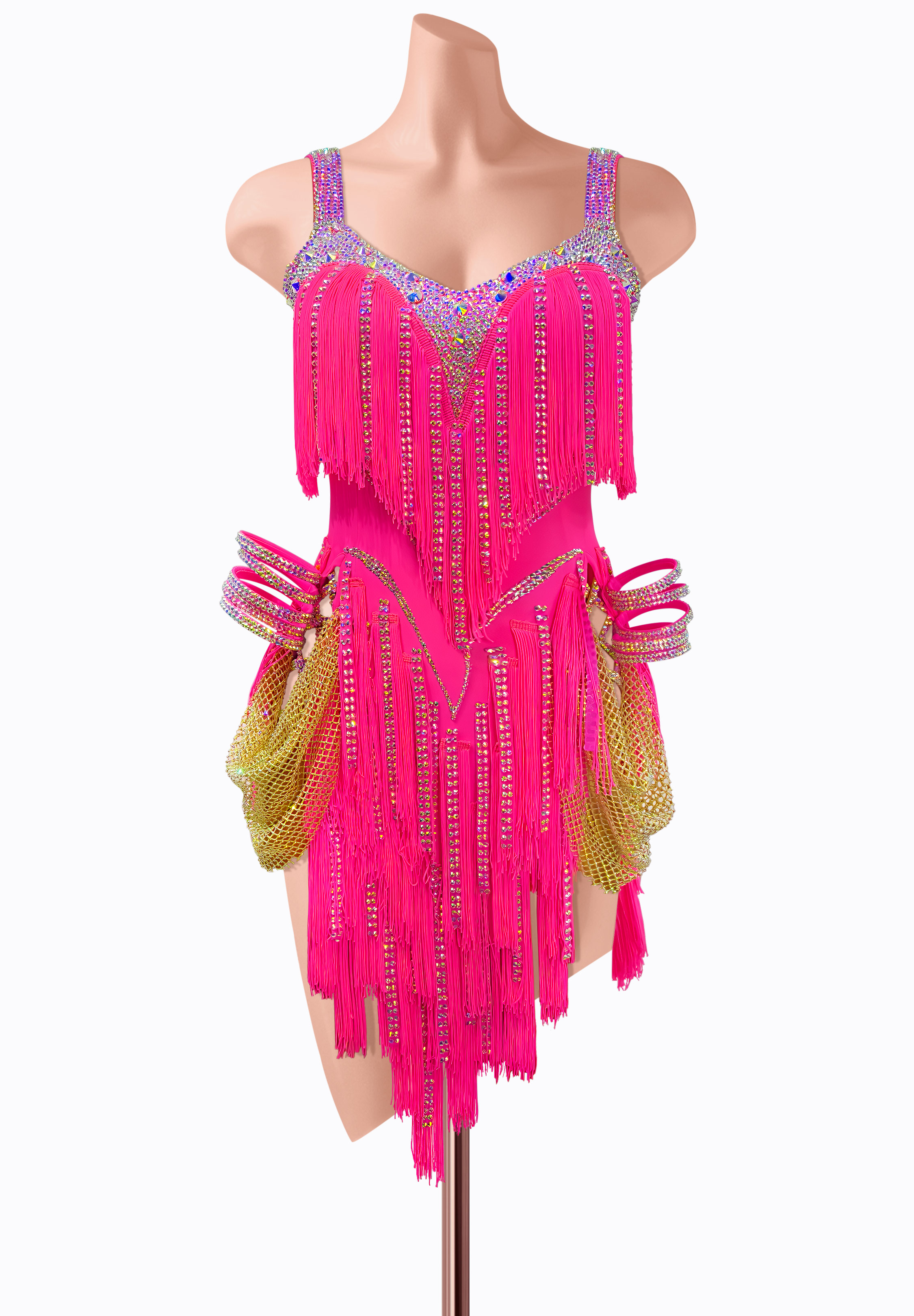 Sunrise Mesh Latin Dress AM-L3814