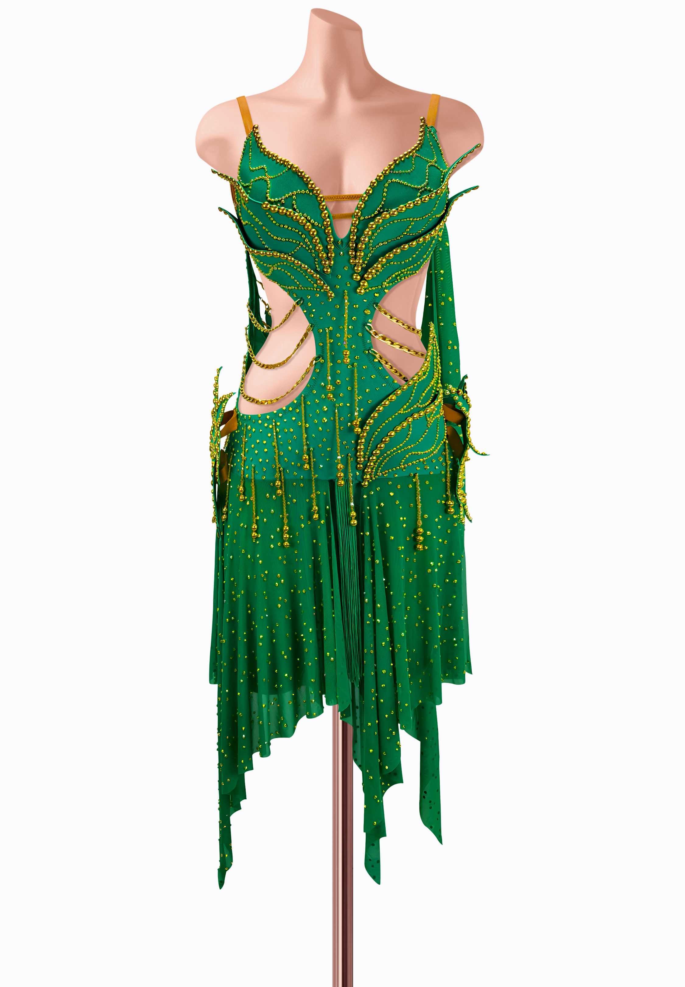 Gilded Leaf Latin Dress AM-L3817