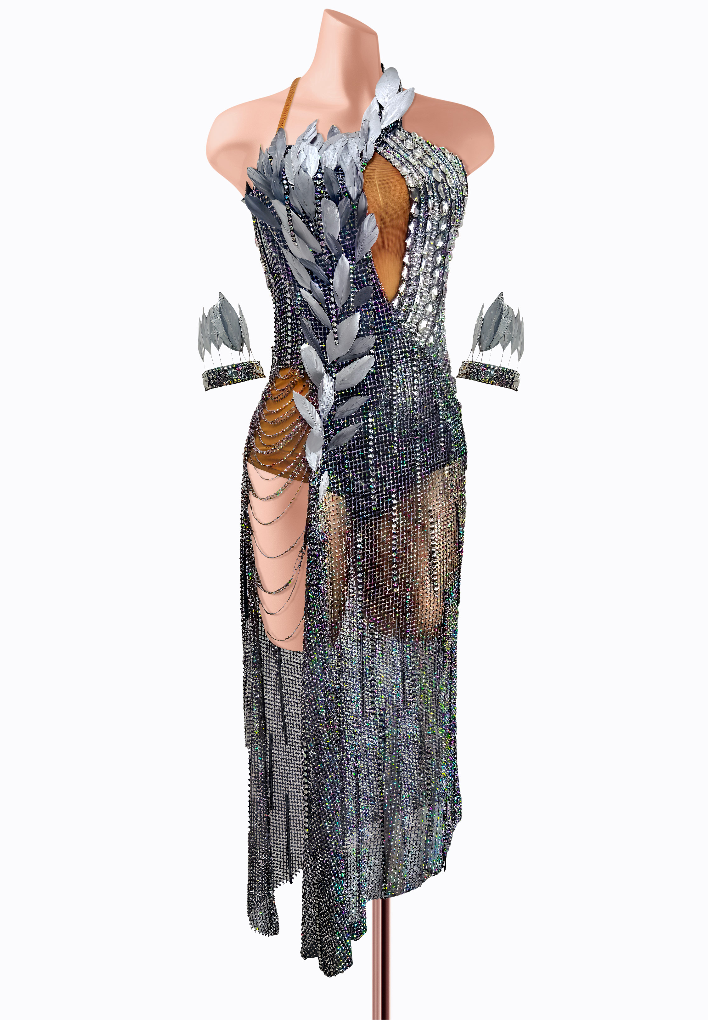 Metallic Phoenix Latin Dress AM-L3829