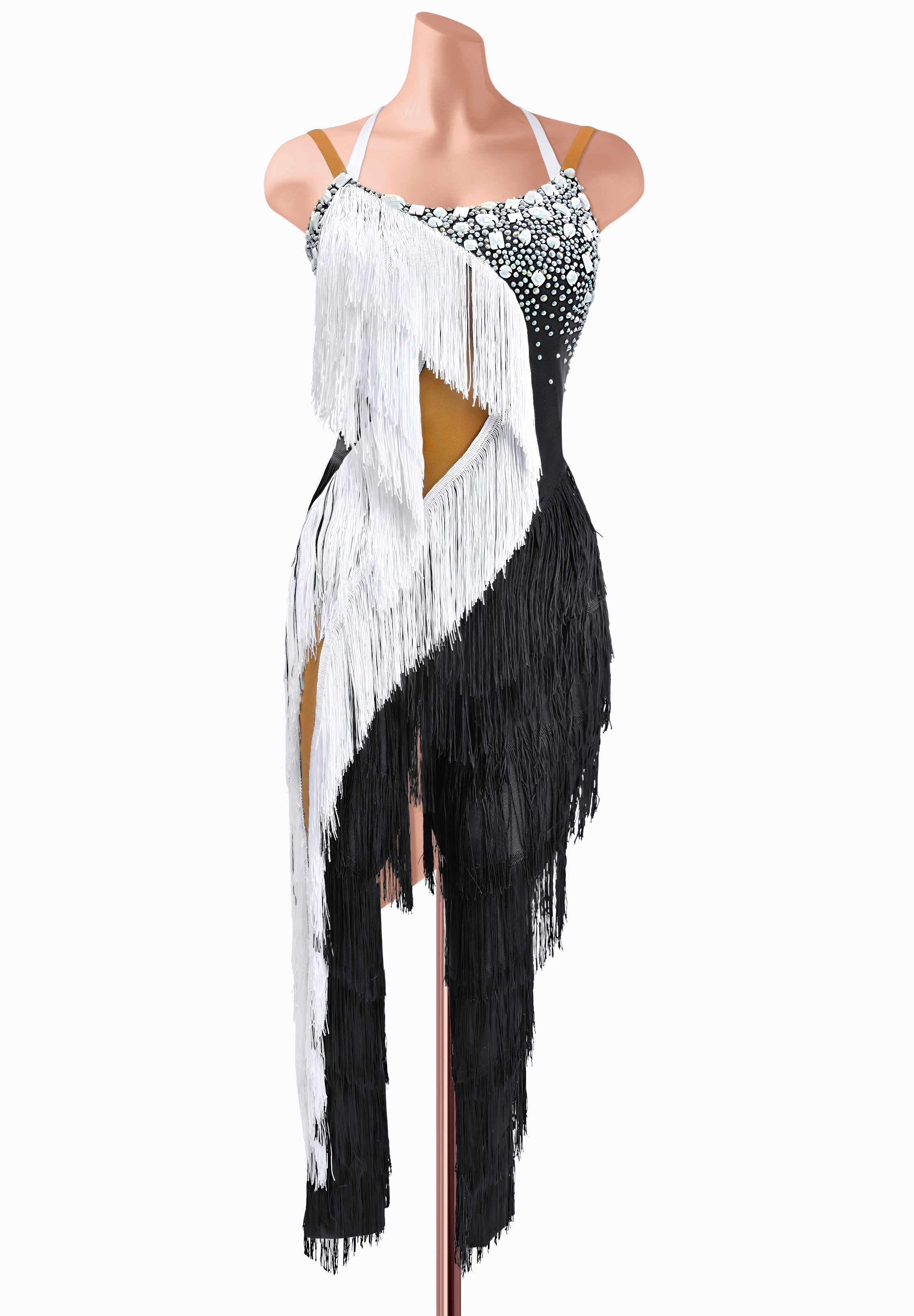 Cascading Fringe Latin Jumpsuit AM-L3845