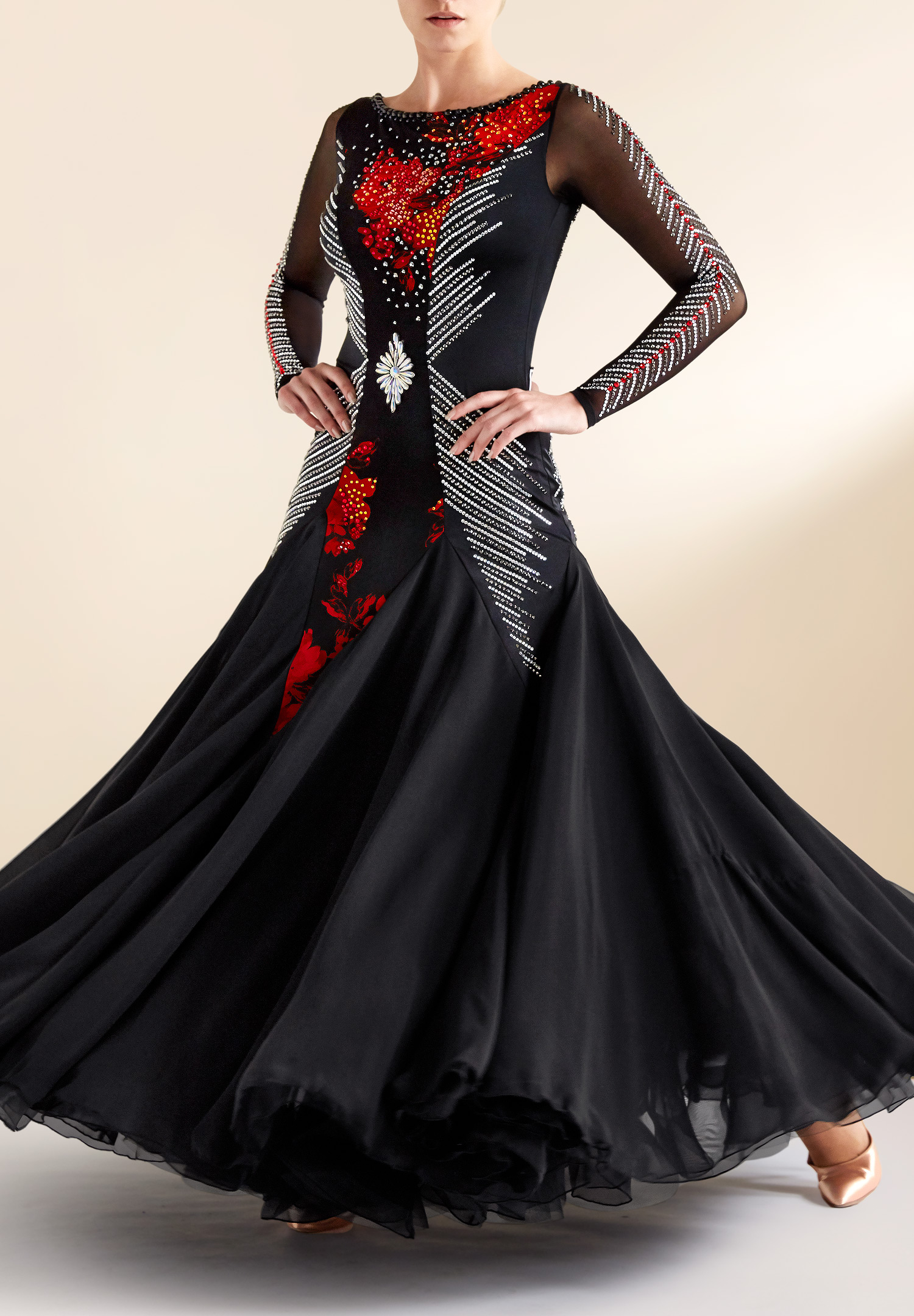Abstract Floral Ballroom Costume BBP008 Competition Dress