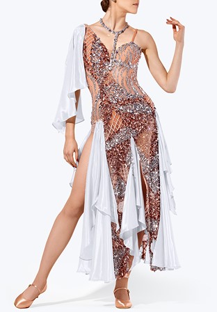 Metallic Frill Smooth Gown AF-S2301