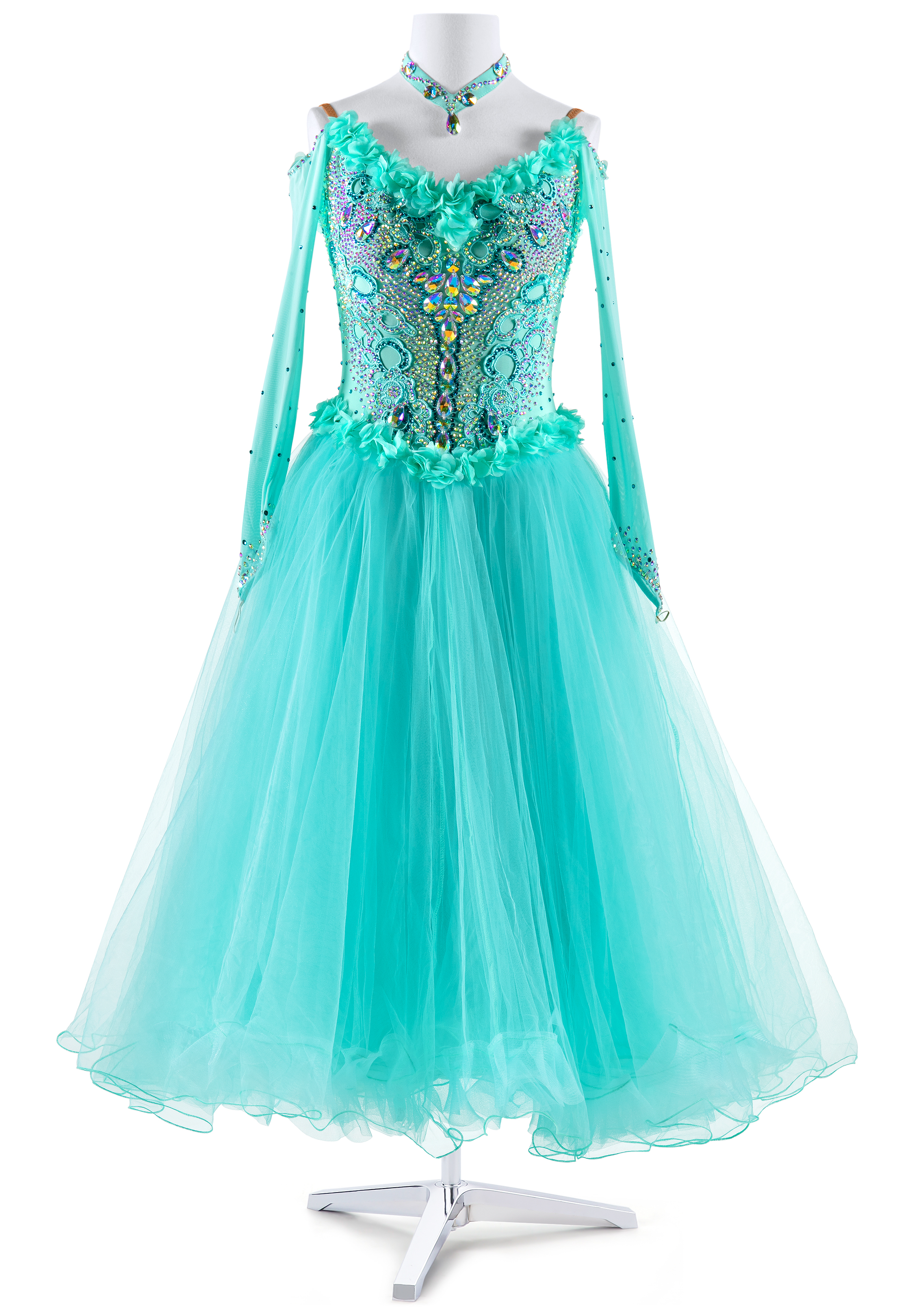 Aqua Princess Ballroom Performance Gown VN-A5385