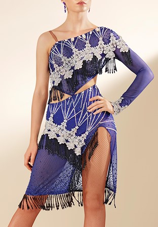 Asymmetric Baroque Style Latin Costume PCWL19015