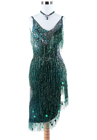 Asymmetric Beading Fringed Rhythm Dress VN-L5266