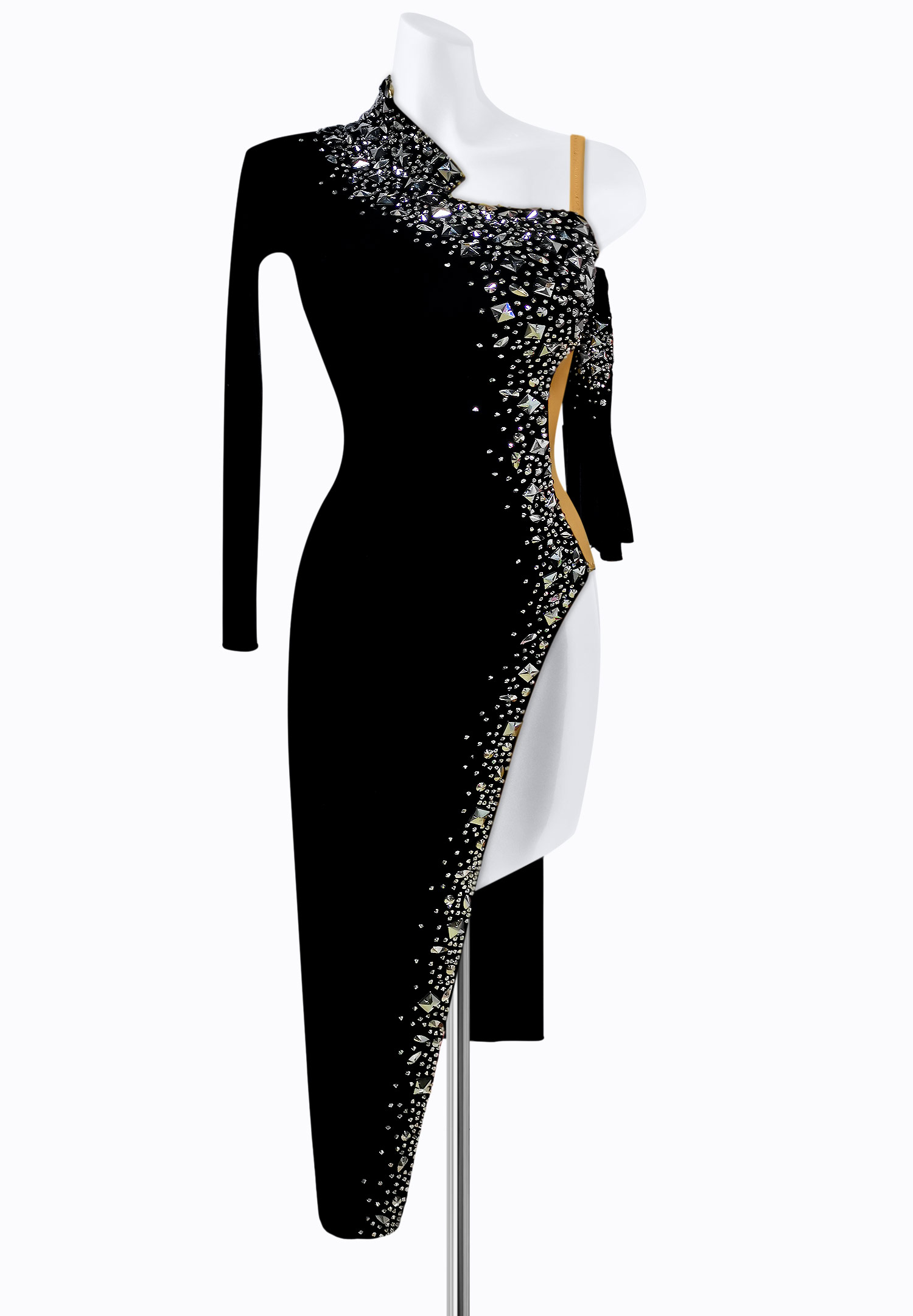 Asymmetric Starlight Latin Dress AM-L3305