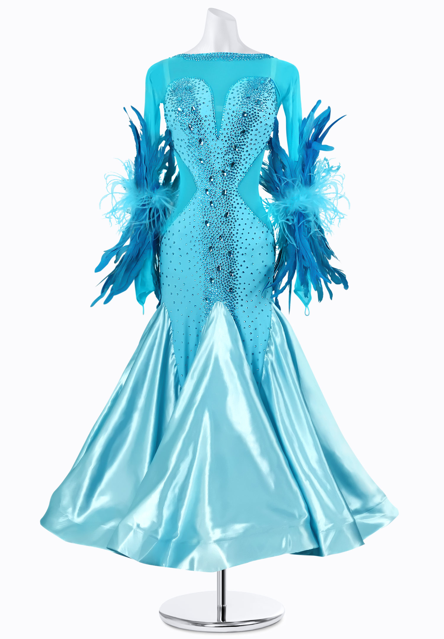 Aqua Wings Ballroom Gown BS-B250164