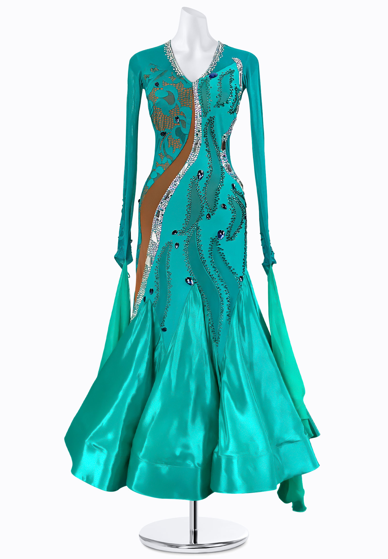 Aqua Flow Ballroom Gown BS-B250168