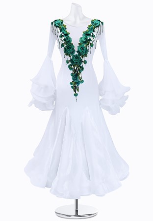 Beaded Rose Ballroom Gown AM-B3400