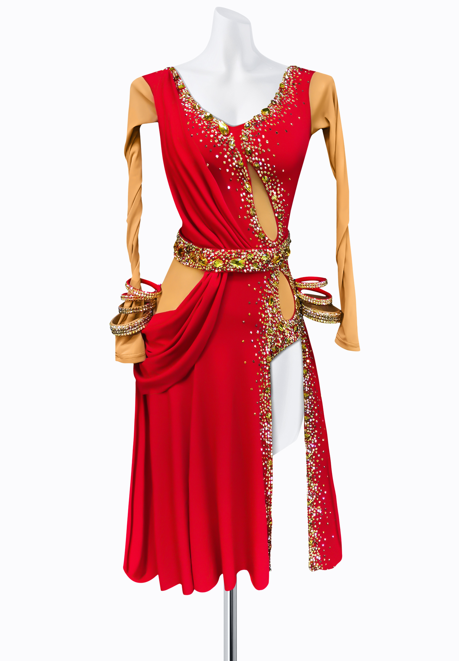 Blazing Cut Out Latin Dress AM-L3333