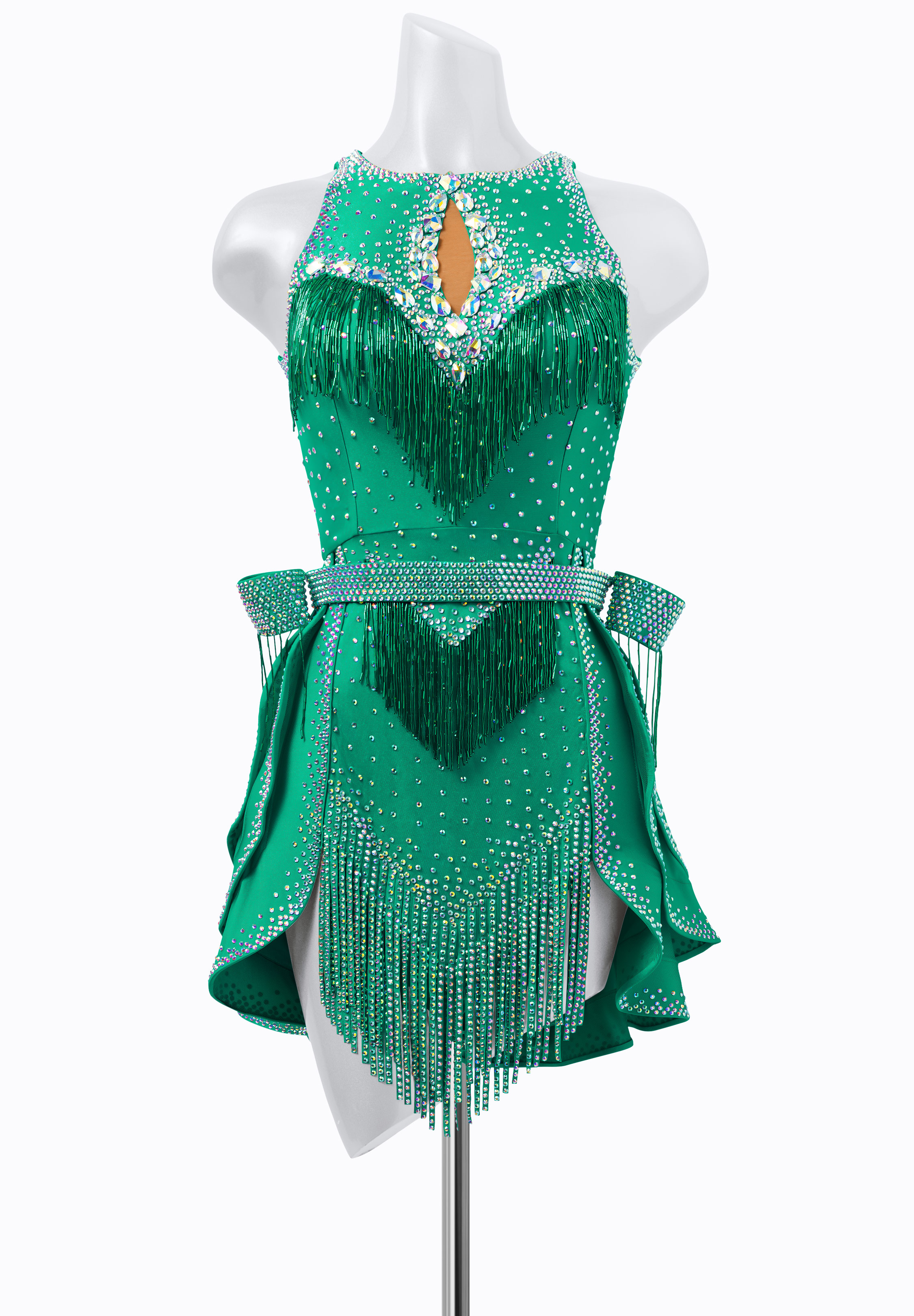 Emerald Fringe Latin Dress JT-L2202A
