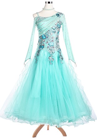 Blooming Pearly Ruch Ballroom Dance Competition Dress VN-A5181