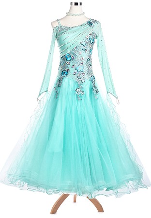Blooming Pearly Ruch Ballroom Dance Competition Dress A5181