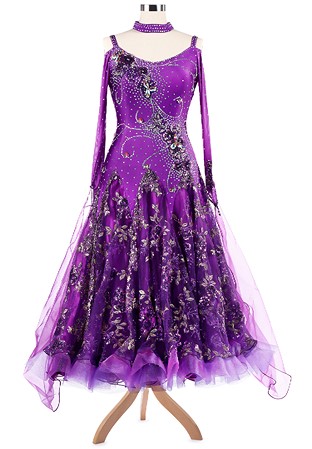 Blooming Sequin Embroidered Ballroom Dance Competition Dress A5237