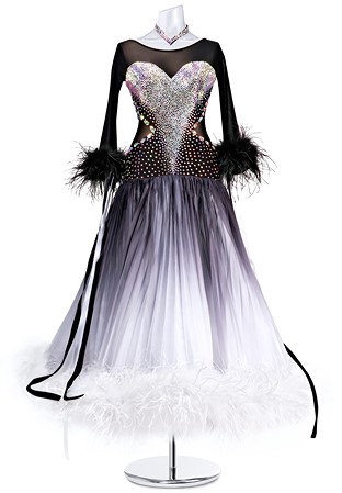 Brilliant Fading Pleated Ballroom Dress MQB152