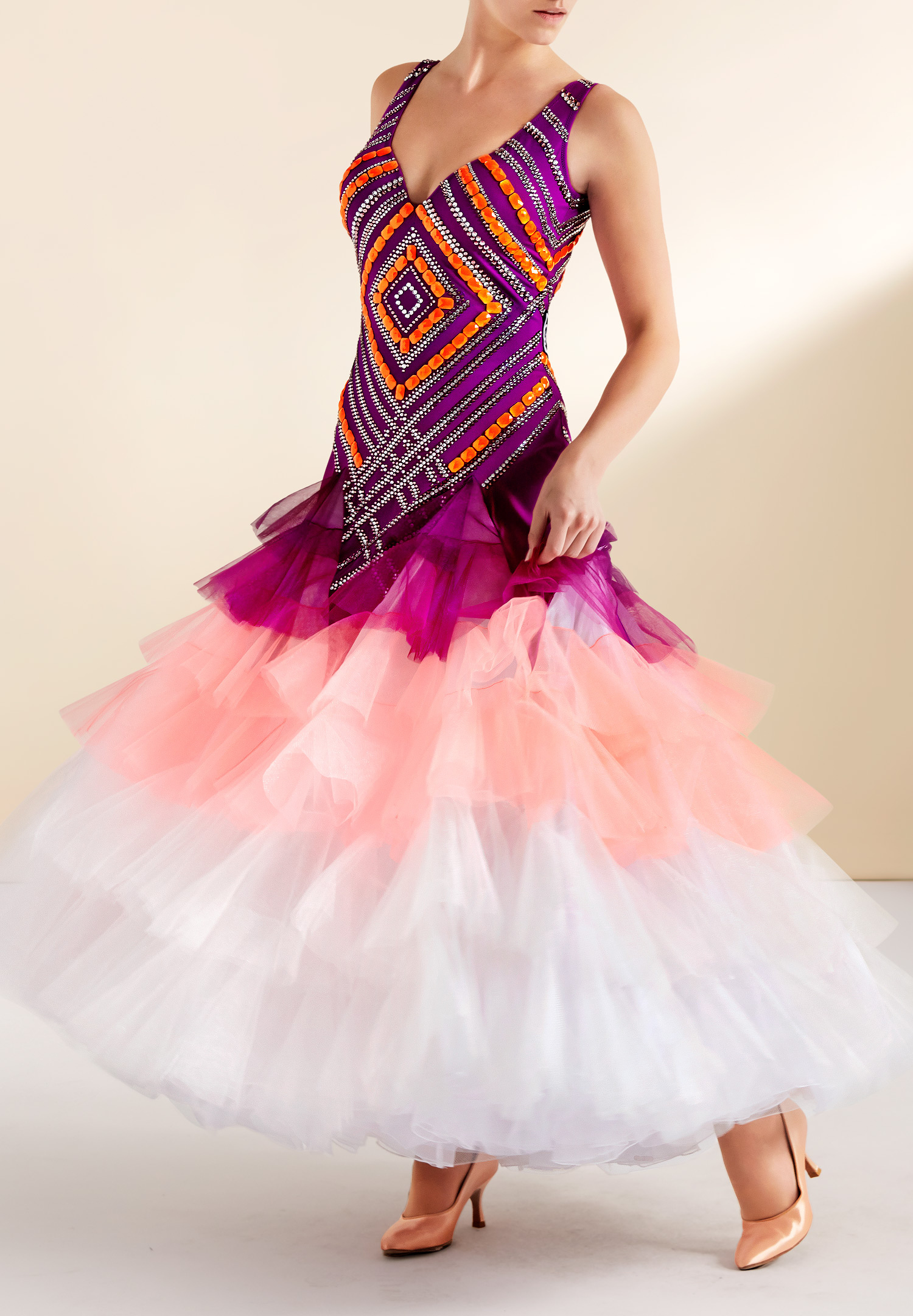 Candy Girl Ruffle Ballroom Dress BBP014 Ballroom Smooth
