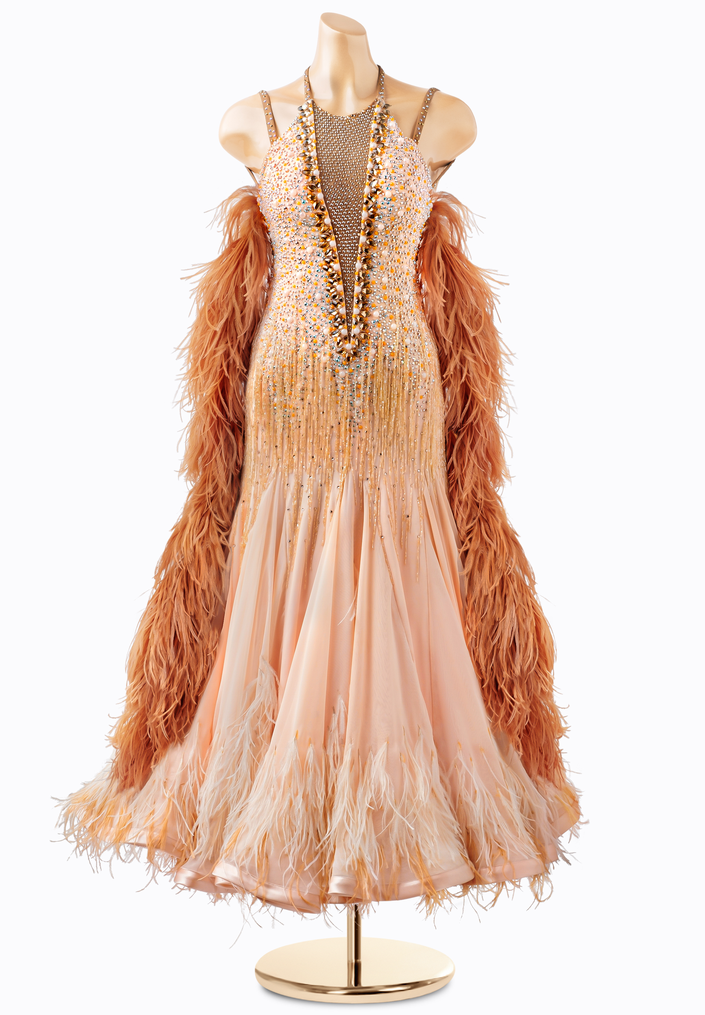 Champagne Pearl Ballroom Gown DSI-B24012