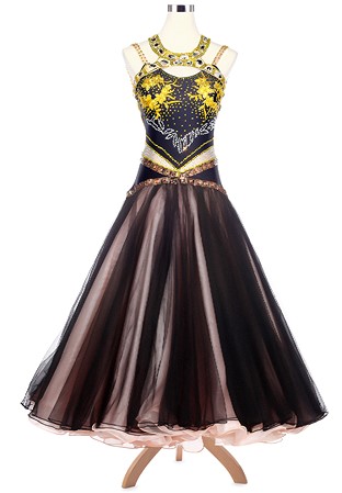 Charming Floral Patchwork Stolen Heart Ballroom Competition Dress VN-A5156