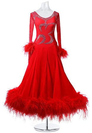 Classic Full Flare Feather Gown MQB281