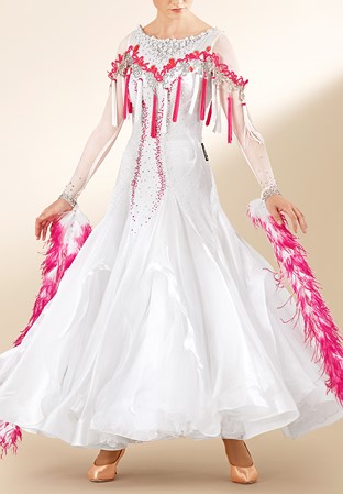 Contrasting Shades Tassel Ballroom Gown PCWB190532