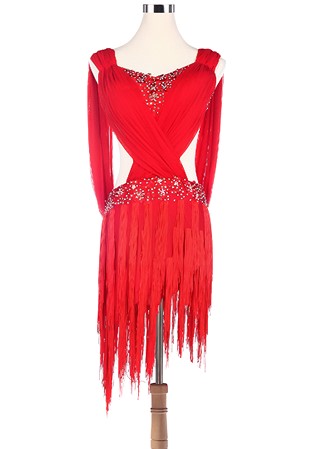 Criss Cross Bodice Fringe Latin Rhythm Competition Dress VN-L5218