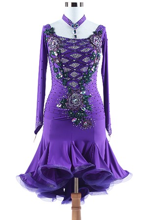 Crystal Argyle Latin Rhythm Dance Gown VN-L5277