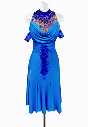 Crystal Draped Latin Dress AM-L3401