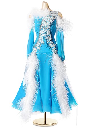 Crystal Flower Vine Ballroom Gown PCWB19114