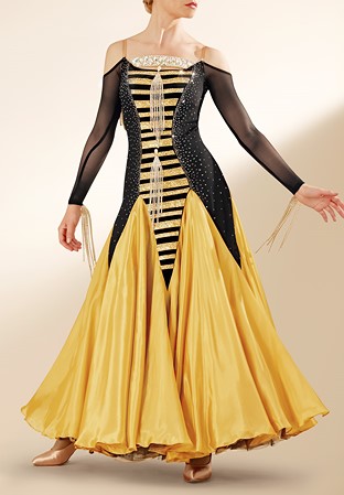 Crystal Fringe Ballroom Competition Gown PCWB19052