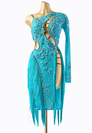 Crystal Fringe Wave Latin Gown PCWL19051