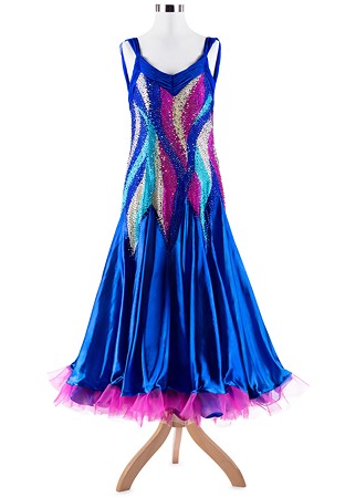 Crystal Galaxy Trimmed Ballroom Slip Dress VN-A5391