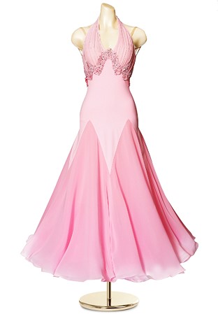 Crystal Halter Neck Ballroom Stage Dress PCWB19005