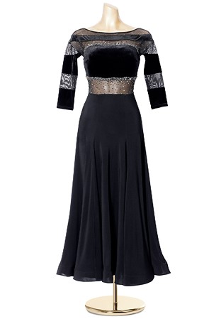 Crystal Horizontal Lined Dance Gown PCED19060