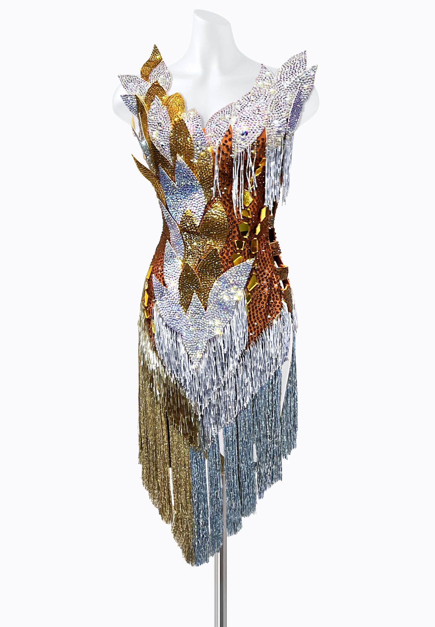 Crystal Leaf Latin Dress PR-L215261