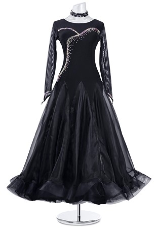 Crystal Outline Ballroom Little Black Dress MQB177