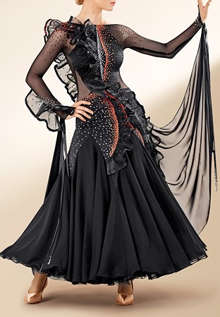 Crystal Stereoscopic Frill Ballroom Gown PCWB19086