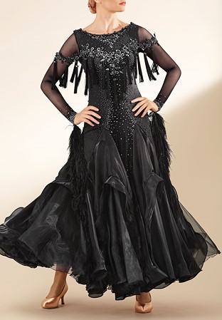 Crystal Tassel Ballroom Performance Dress PCWB190531