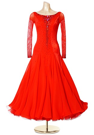 Crystal Teardrop Ballroom Competition Gown PCWB19012
