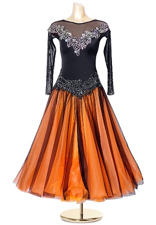 Crystallized Floral Neck Ballroom Dress PC-WB190404