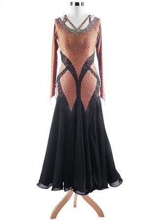 Crystallized Lace Division Smooth Dance Gown A5364