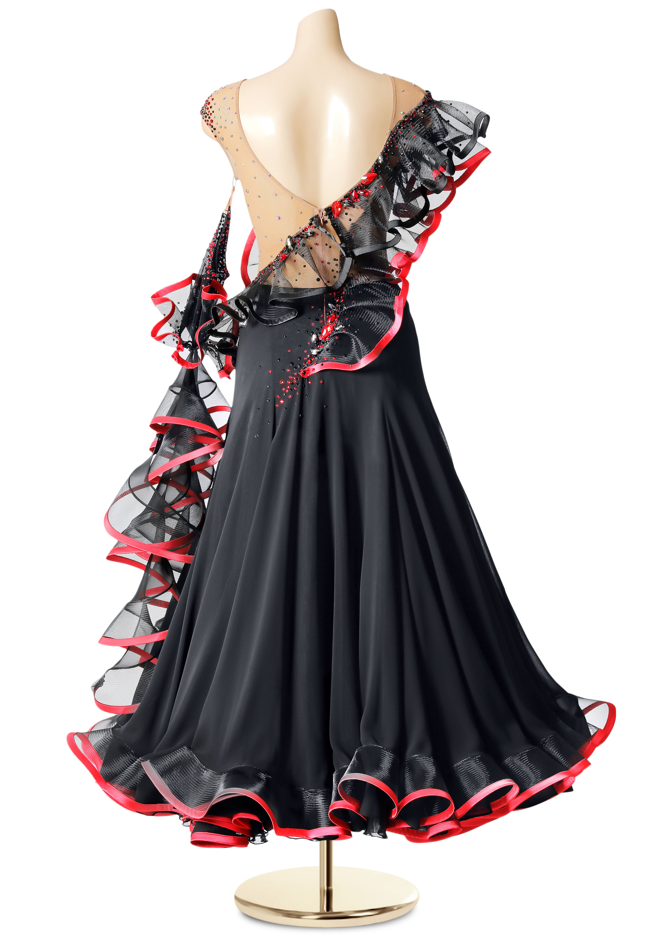 Crystallized Sheer Frill Ballroom Dress PCWB19100 | Ballroom Smooth